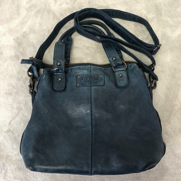 Blue Leather Shoulder Bag - Picture 2 of 16